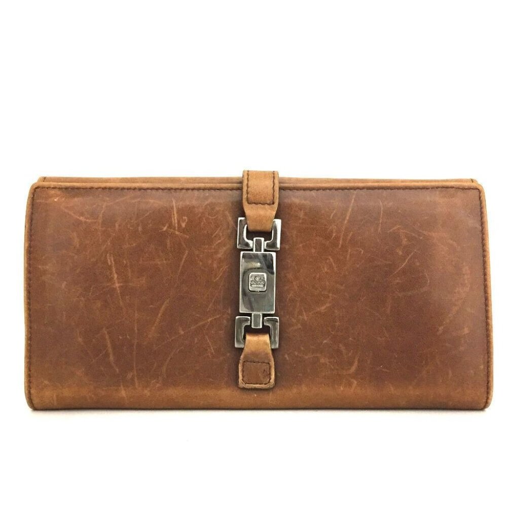 GUCCI Long Jakkie Bifold Leather Wallet